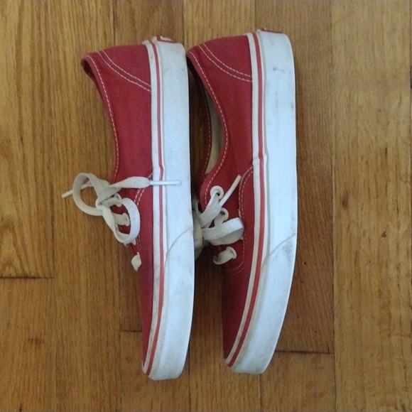 Vans lace up canvas red low top mens size 5/women's 6.5 - Picture 2 of 6